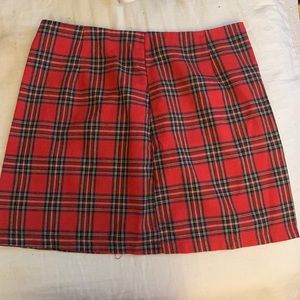 A Red Plaid Skirt. Comfortable & Fitting